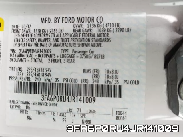 3FA6P0RU4JR141009 фото 2