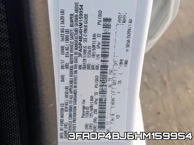 3FADP4BJ6HM159954 фото 2