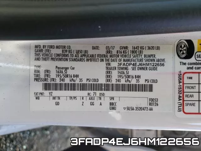 3FADP4EJ6HM122656 фото 2