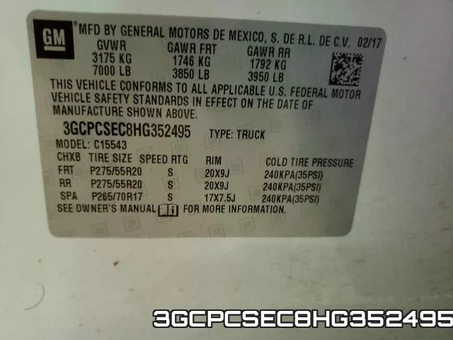 3GCPCSEC8HG352495 фото 2