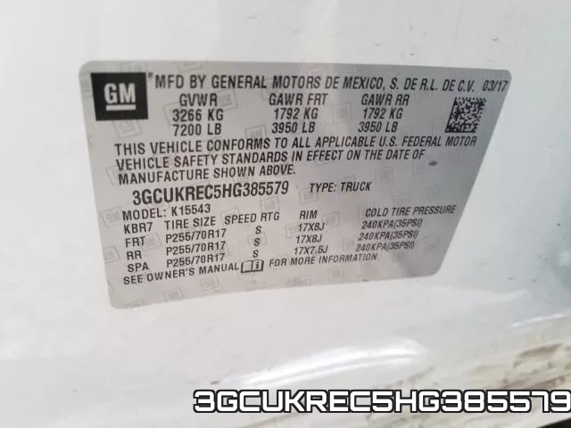 3GCUKREC5HG385579 фото 2