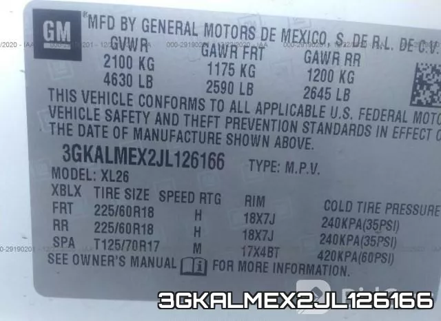 3GKALMEX2JL126166 фото 10