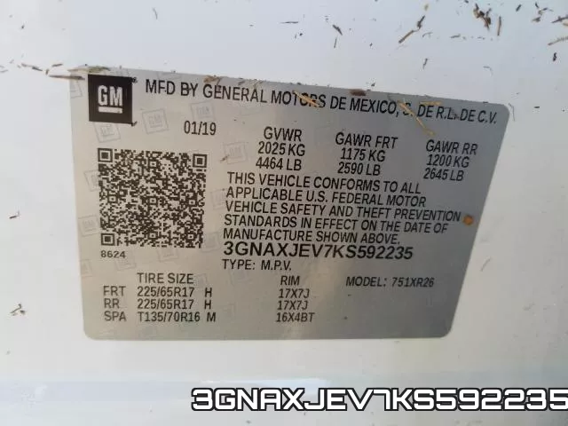 3GNAXJEV7KS592235 фото 2