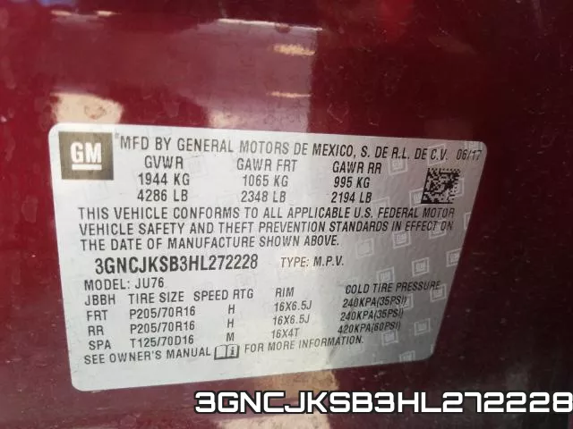 3GNCJKSB3HL272228 фото 2