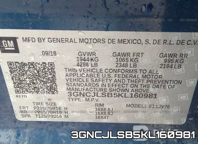 3GNCJLSB5KL160981 фото 10