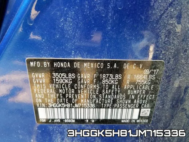 3HGGK5H81JM715336 фото 2