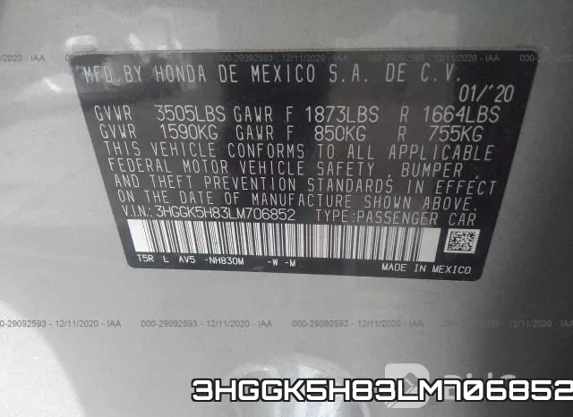 3HGGK5H83LM706852 фото 10