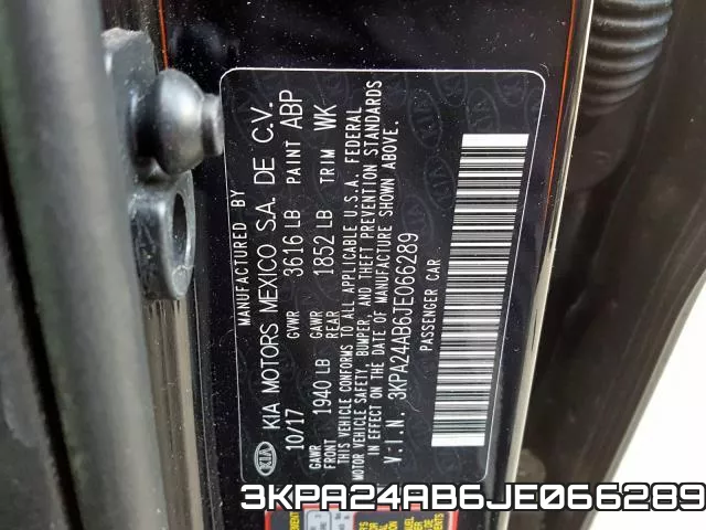 3KPA24AB6JE066289 фото 2