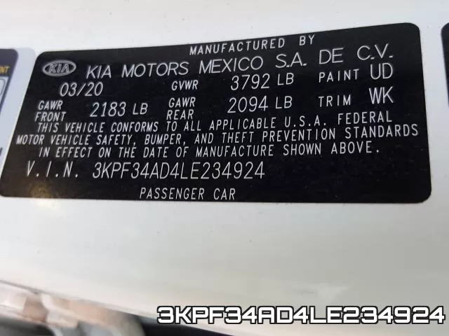 3KPF34AD4LE234924 фото 2