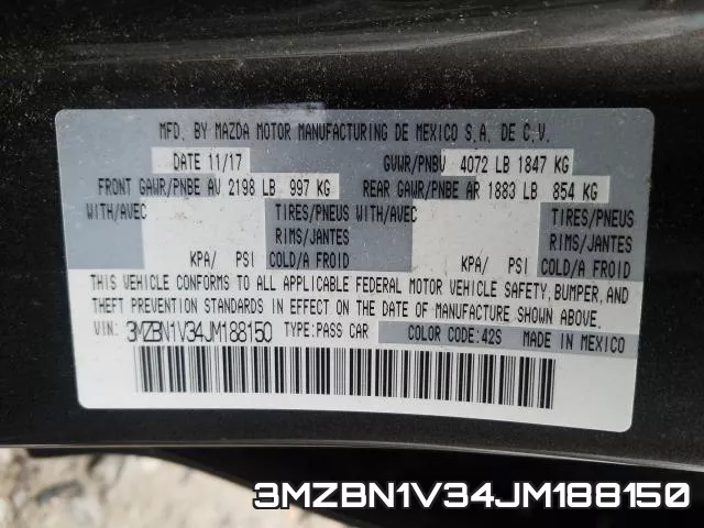 3MZBN1V34JM188150 фото 2