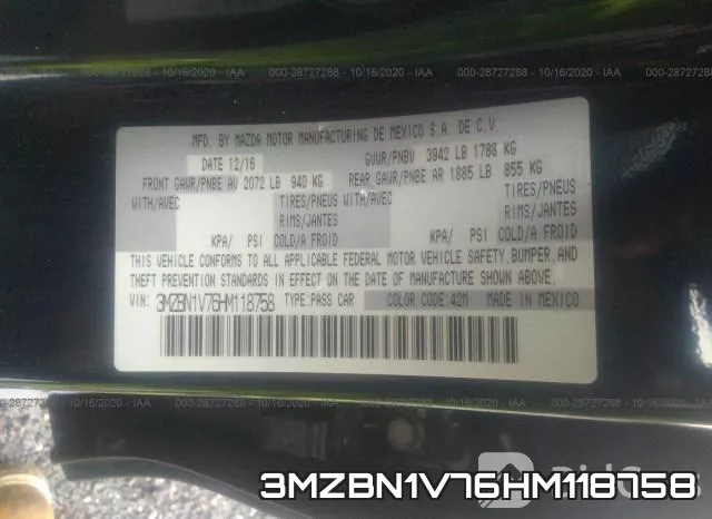 3MZBN1V76HM118758 фото 10