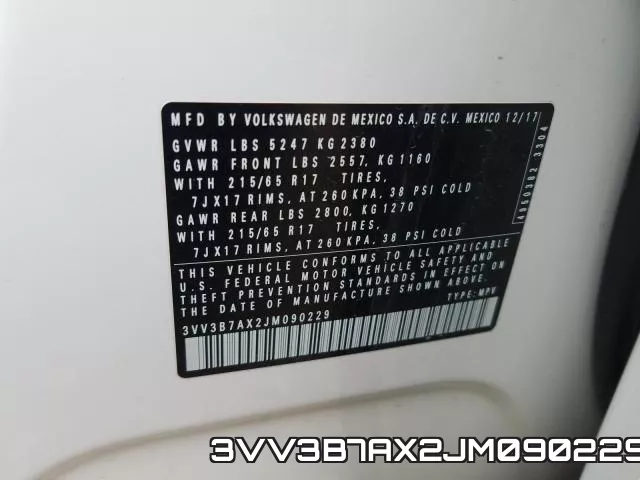 3VV3B7AX2JM090229 фото 2