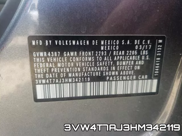 3VW4T7AJ3HM342119 фото 2