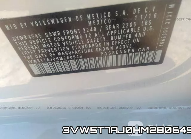 3VW5T7AJ0HM280649 фото 10