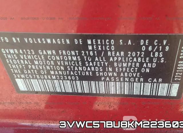 3VWC57BU8KM223603 фото 10