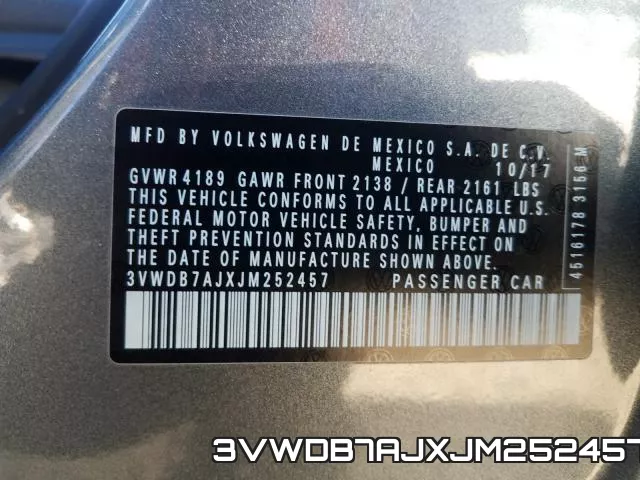 3VWDB7AJXJM252457 фото 2