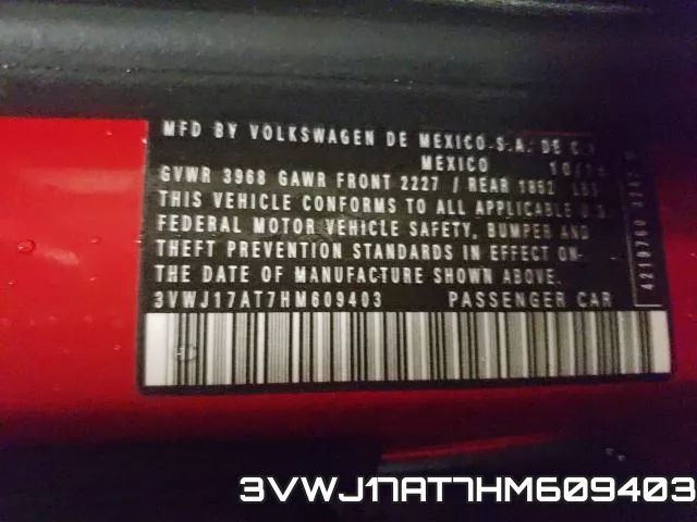 3VWJ17AT7HM609403 фото 2