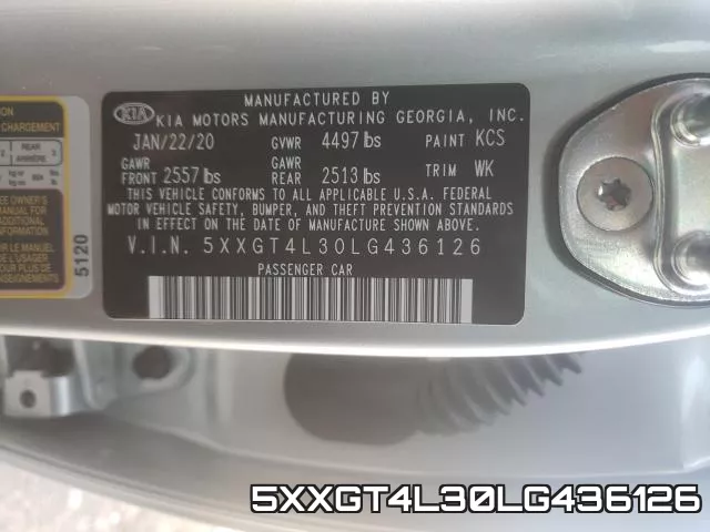 5XXGT4L30LG436126 фото 2