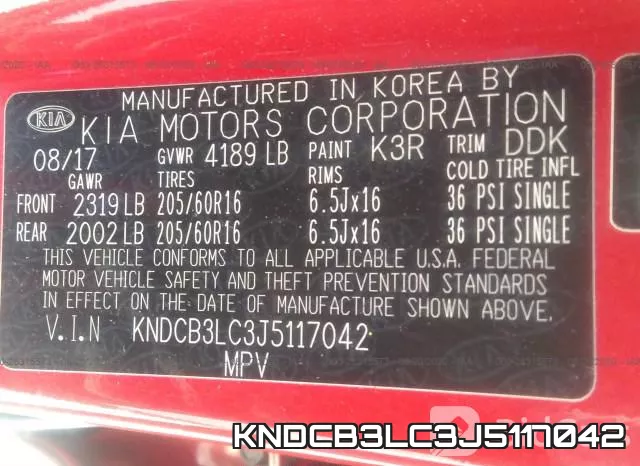 KNDCB3LC3J5117042 фото 10