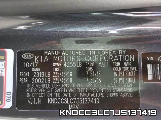 KNDCC3LC7J5137419 фото 2