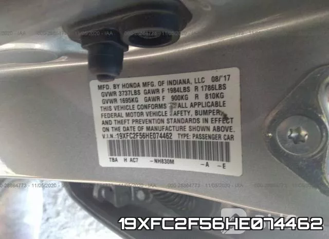 19XFC2F56HE074462 фото 9