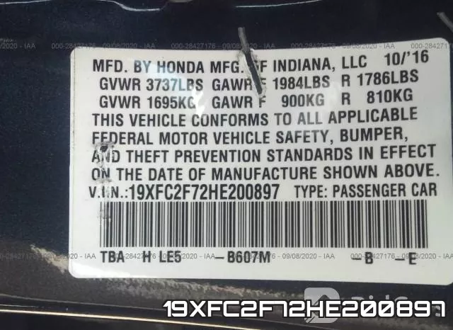 19XFC2F72HE200897 фото 10