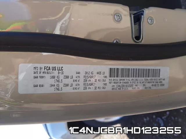 1C4NJCBA1HD123255 фото 2