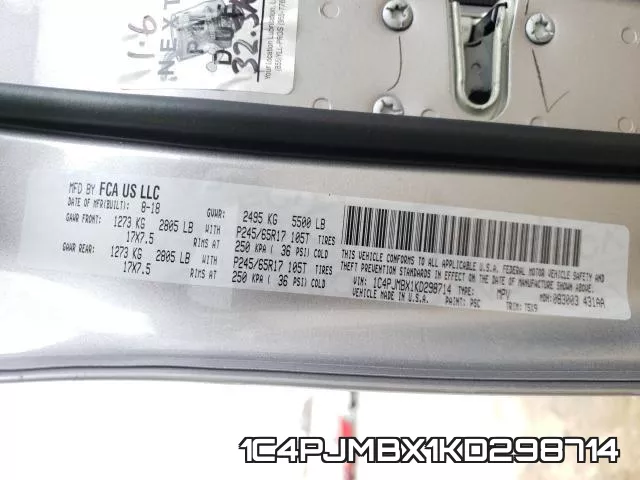 1C4PJMBX1KD298714 фото 2