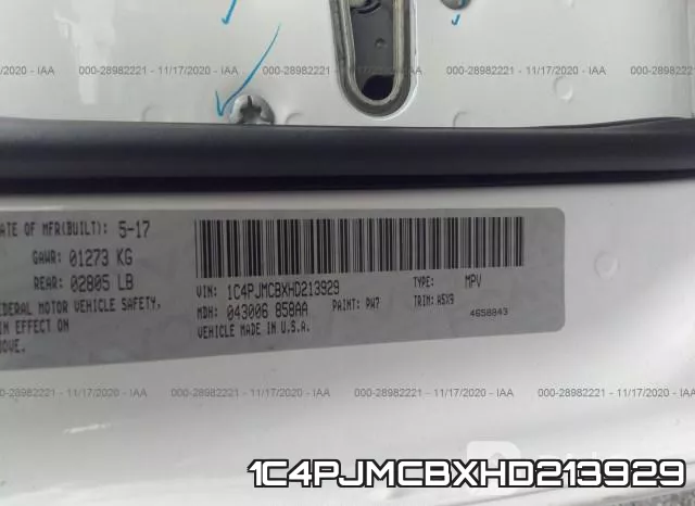 1C4PJMCBXHD213929 фото 8