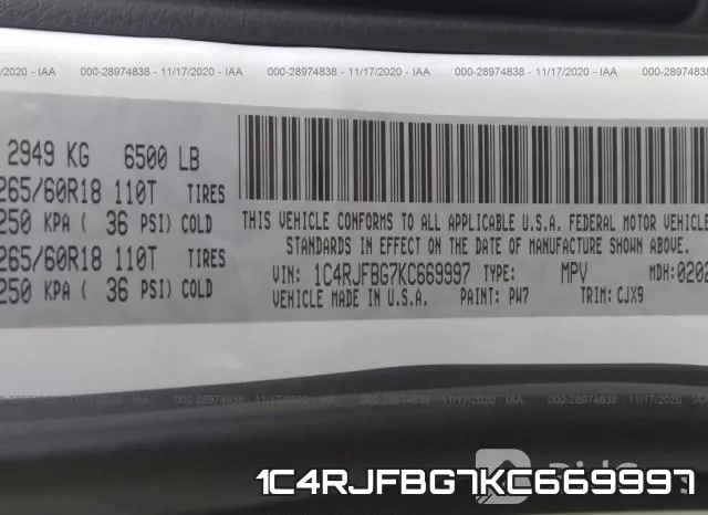 1C4RJFBG7KC669997 фото 9