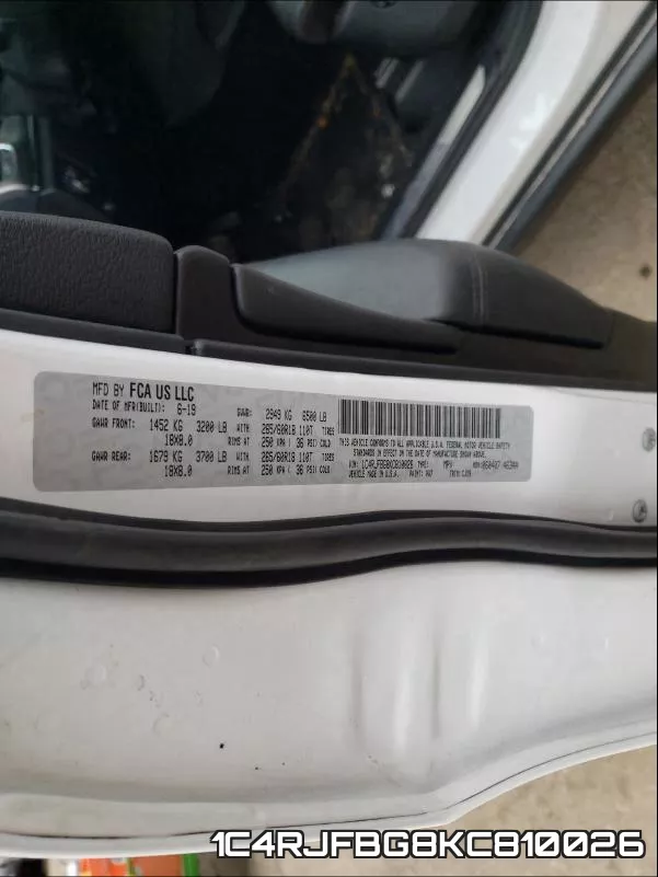 1C4RJFBG8KC810026 фото 2