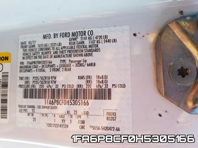 1FA6P8CF0H5305166 фото 2