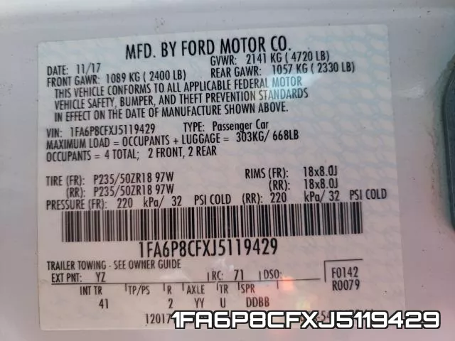 1FA6P8CFXJ5119429 фото 2