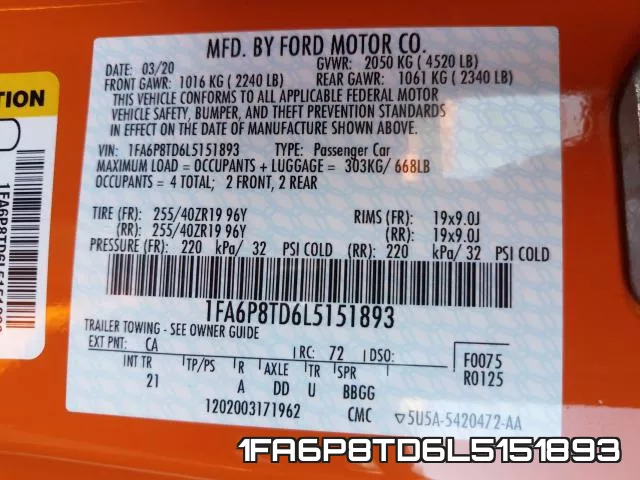 1FA6P8TD6L5151893 фото 2