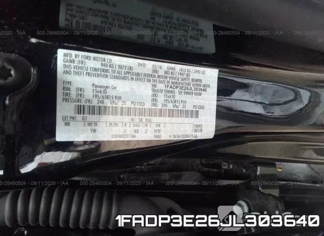1FADP3E26JL303640 фото 10
