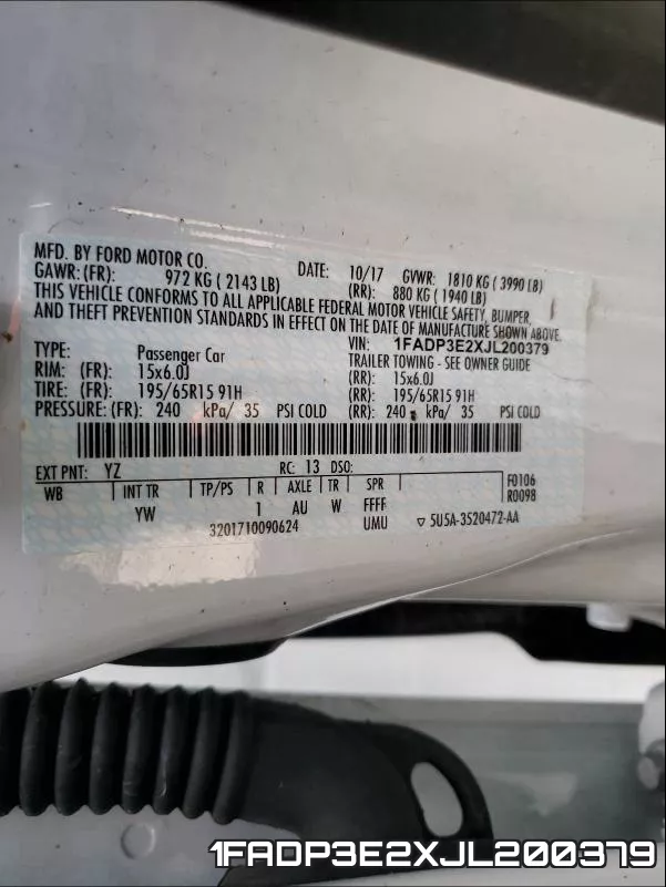 1FADP3E2XJL200379 фото 2