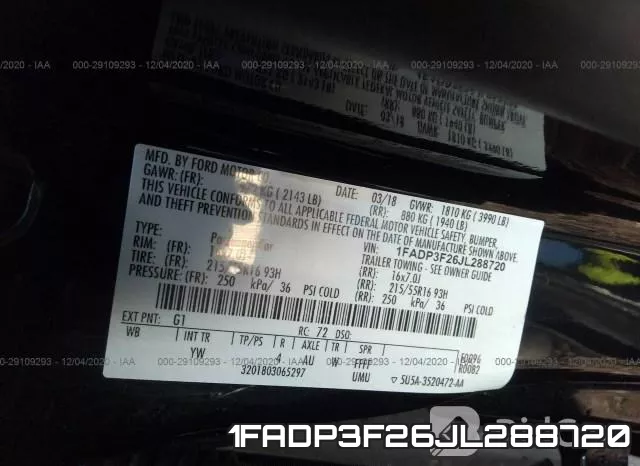 1FADP3F26JL288720 фото 8