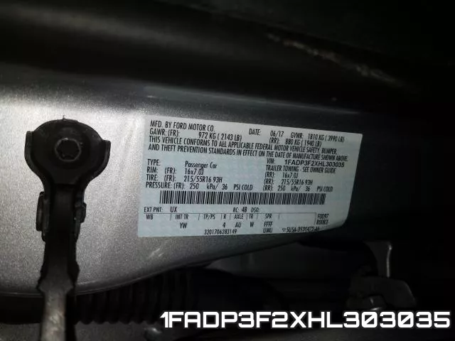 1FADP3F2XHL303035 фото 2