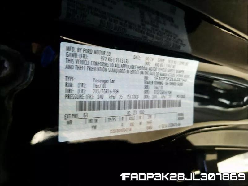 1FADP3K28JL307869 фото 2