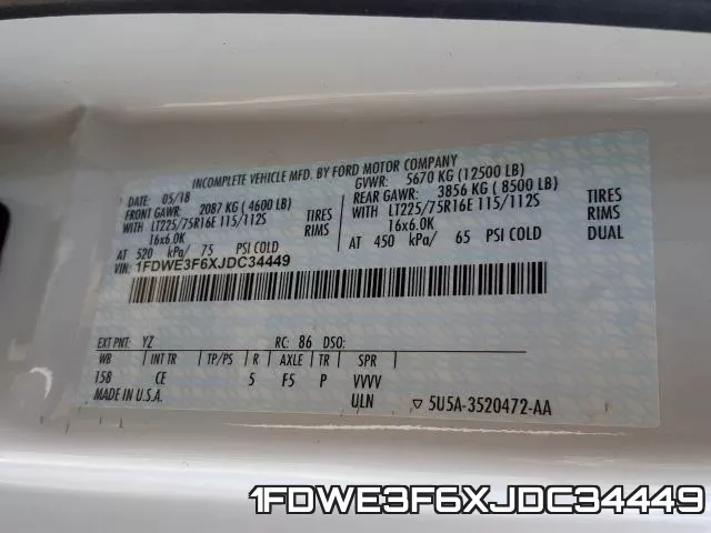 1FDWE3F6XJDC34449 фото 2