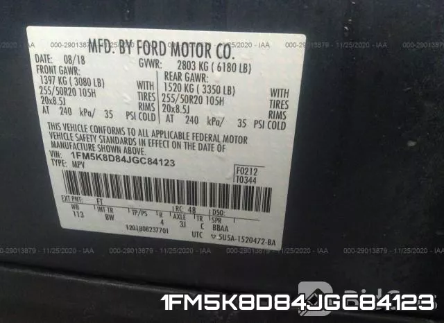 1FM5K8D84JGC84123 фото 10