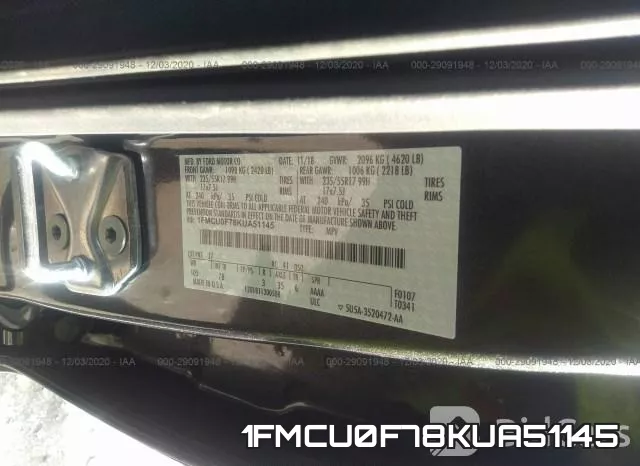 1FMCU0F78KUA51145 фото 10