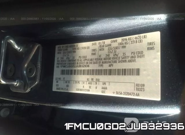 1FMCU0GD2JUB32936 фото 8