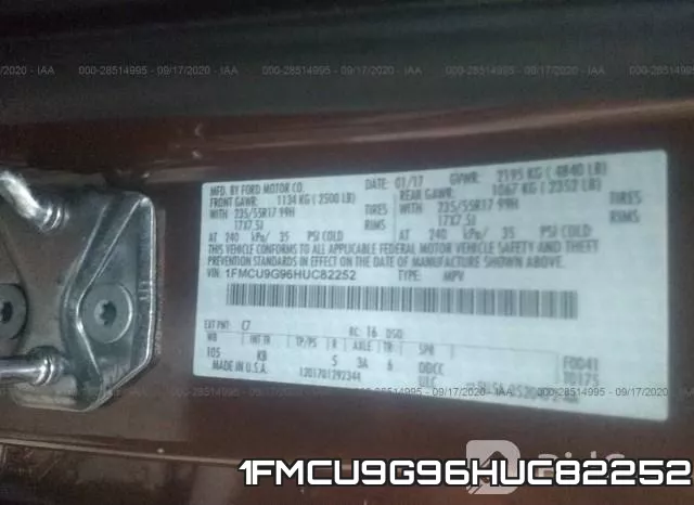 1FMCU9G96HUC82252 фото 10