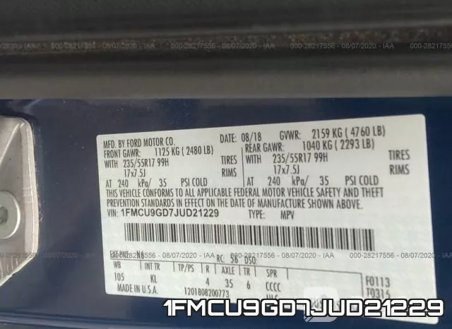 1FMCU9GD7JUD21229 фото 10