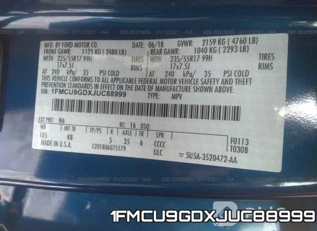 1FMCU9GDXJUC88999 фото 9