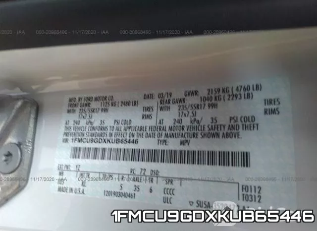 1FMCU9GDXKUB65446 фото 10