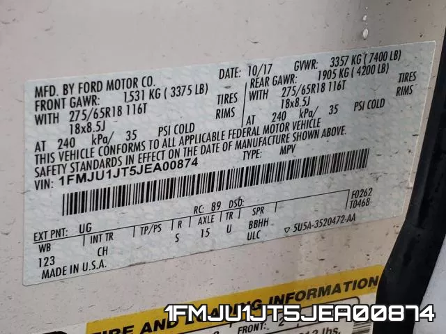 1FMJU1JT5JEA00874 фото 2