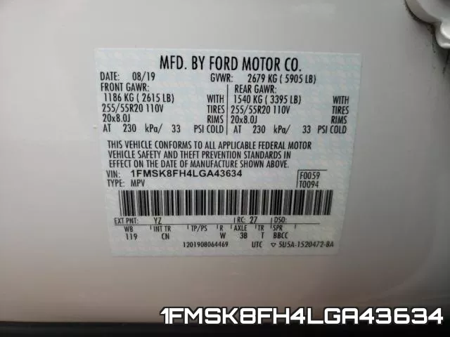 1FMSK8FH4LGA43634 фото 2