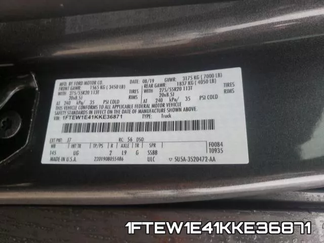 1FTEW1E41KKE36871 фото 2